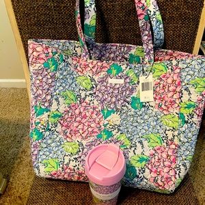 Vera Bradley grand XL tote and coffee tumbler